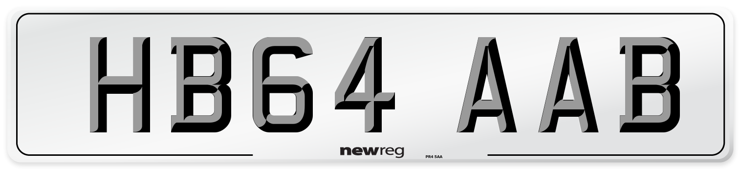 HB64 AAB Number Plate from New Reg